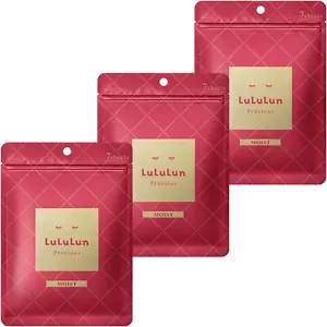 Set 3 Types Lululun Precious Face Mask Red Moisturizes 7 Sheets Made In Japan - Picture 1 of 5