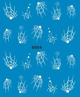 HALLOWEEN NAIL ART Nail Art Wasser Aufkleber Sticker Transfers Halloween weiß Spinne Spinnennetz (22)