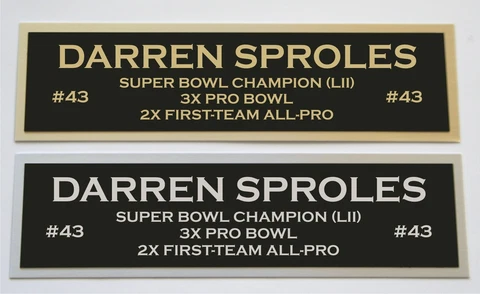 Darren Sproles nameplate for signed jersey football helmet or photo Cover