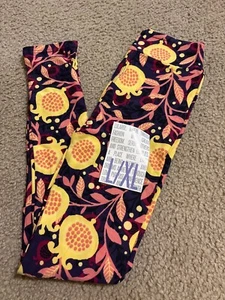 LuLaRoe kids L/XL Floral Flowers Blue yellow New leggings NWT Large X-Large - Picture 1 of 2