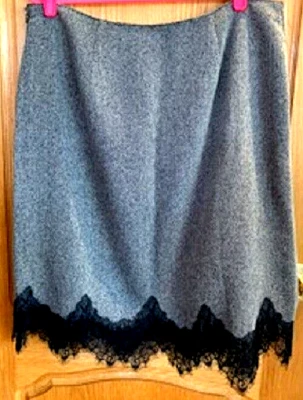 Mujer Falda Diálogo Completamente Forrada Gris Negro Encaje Parte Inferior Negocios Informal Talla:18W Foto 1 de 4