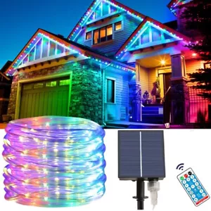 100 LED Solar String Lights Outdoor Garden Party Xmas Rope Fairy Wedding Lamp - Picture 1 of 14