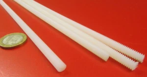 Nylon 66 Threaded Rods RH, Natural Tint, 1/4"-20 x 2 Foot Long, Pkg.of 4 Units - Picture 1 of 6