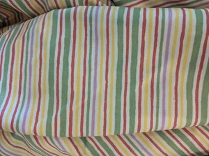 19 YARDS! DURALEE TERRY KNISELY DRAPERY UPHOLSTERY RAINBOW GARDEN STRIPED FABRIC - Picture 1 of 7