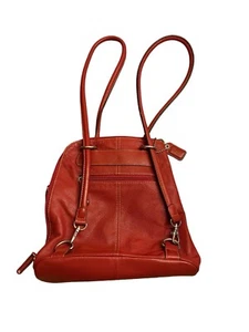 Clark Red Leather Two Ways to Carry Leather Shoulder Bag Backpack - Picture 1 of 9