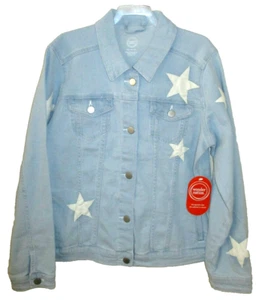 New Girls size 2XL 18 Stars Denim Jean Jacket Wonder Nation Light Blue - Picture 1 of 2