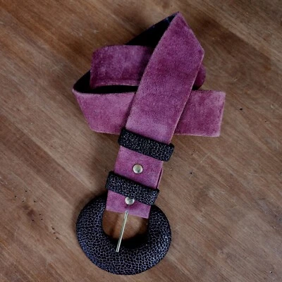 Cinturón Colección Salena XS/S Gamuza Cuero Imitación Piel de Serpiente Hebilla 1989 Foto 1 de 4