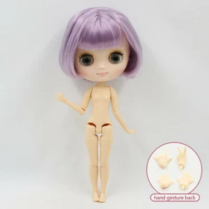 8" Middie blyth Doll Purple hair Factory Joint Body Neo Blythe doll hand sets - Picture 1 of 5