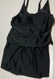 Womens Plus Size 2X Simply Fit Black One Piece Bathing Suit Retail $90 New - Picture 1 of 8