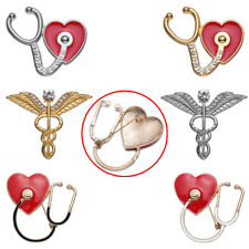Medical Series Brooch Heart Stethoscope Wing Enamel Brooch Metal Badge  ZT