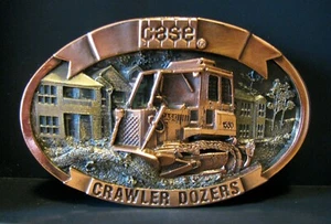 Case 1550 Crawler Dozer Bulldozer 1988 Brass Copper Belt Buckle 450C 1150E 1450B - Picture 1 of 3