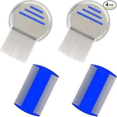 4pc VALUE PACK Head Lice Comb Plastic Stainless Steel Nit Pet Flea Treatment - image 1 of 3