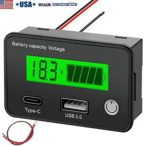 12v 24v 36v 48v 72v Battery Monitor,Car Golf cart Battery Indicator Meter - Picture 1 of 10