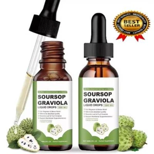 100% Pure Graviola Soursop Drops 1800mg Fruit & Leaf Liquid Herbal Extra ct 60ml - Picture 1 of 11