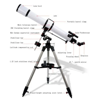 Skyoptikst 90mm F/10 EQ Refractor Astronomical Telescope Deep space photography - Image 1 of 4