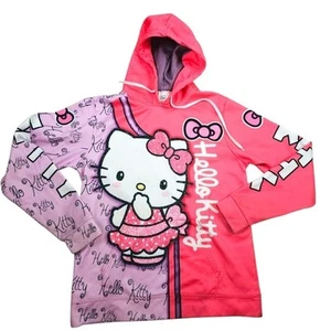 Sudadera con capucha de lana rosa brillante Hello Kitty pequeña - Imagen 1 de 4