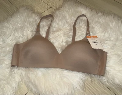 Sujetador contorno sin efectos secundarios Warners 01056 forrado sin alambres para mujer 38B beige nuevo Foto 1 de 4