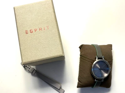 Esprit Uhr Damen rund + extra Leder Ersatzband in OVP neue Batterie - Bild 1 von 3