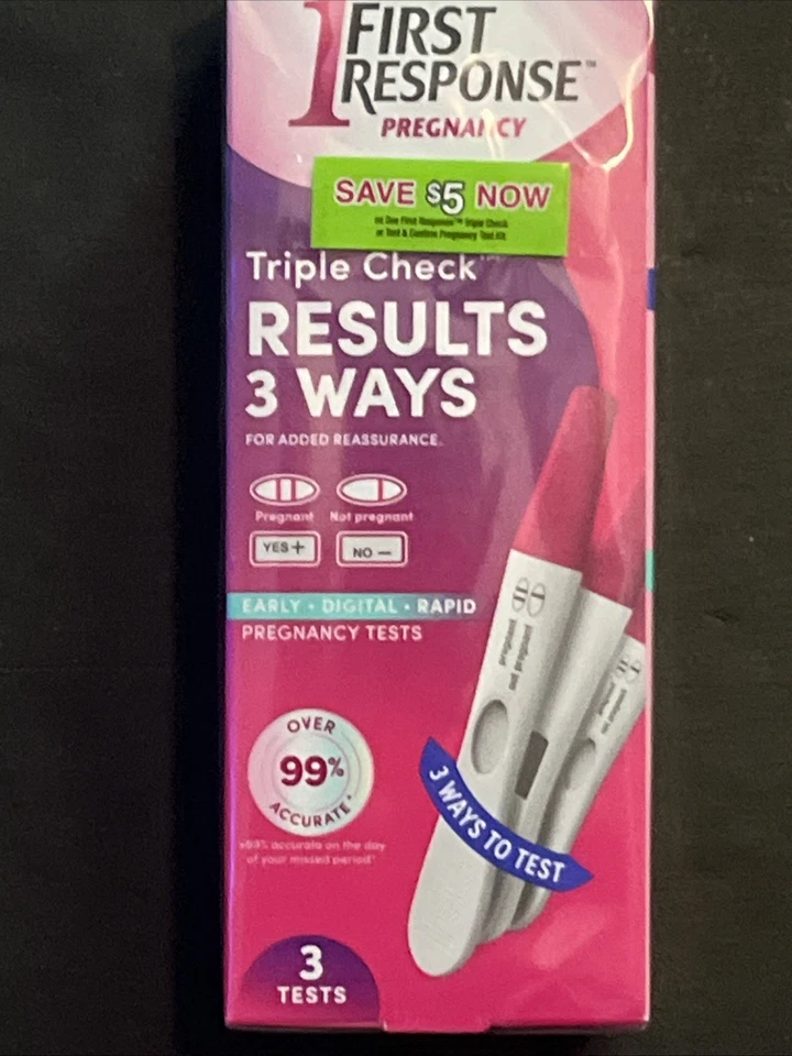 Pruebas de embarazo de primera respuesta triple verificación resultados 3 formas 99% de precisión 8/2026 Foto 1 de 1