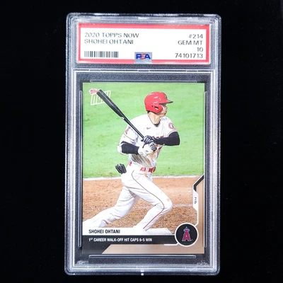 2020 Topps Now #214 | Shohei Ohtani | 1st Career Walk-Off | PSA 10 - Image 1 of 2