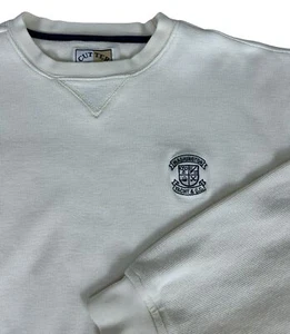 Cutter & Buck Washington Yacht Sweatshirt Top Men's M Cream Crewneck Embroidered - Picture 1 of 11
