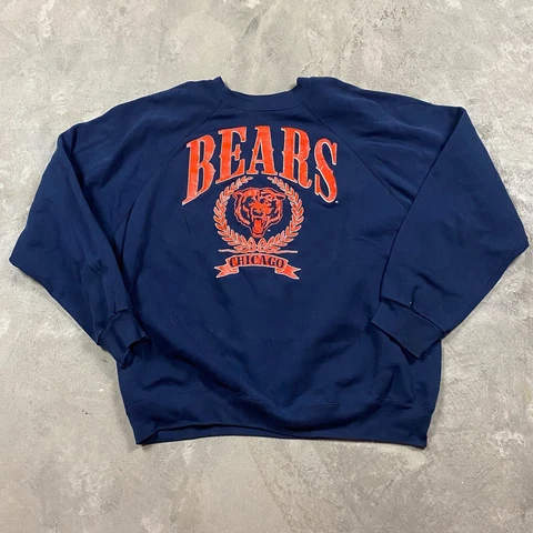 90s VTG CHICAGO BEARS RAGLAN Sweatshirt XXL USA Made Heavyweight Jostens 80s Cover