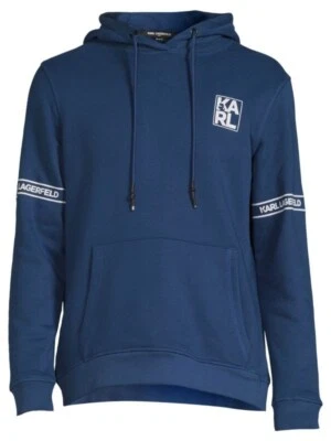 Sudadera con Capucha Pullover Manga Larga KARL LAGERFELD París Azul Blanco Para Hombre Talla XL NUEVA CON ETIQUETAS Foto 1 de 4