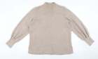 Marks And Spencer Womens Beige High Neck Viscose Pullover Jumper Size Xl