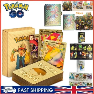 55Pcs Pokemon Card Foil GOLD PACK 55 CARDS TCG GX Vmax GX Card Charizard Rare