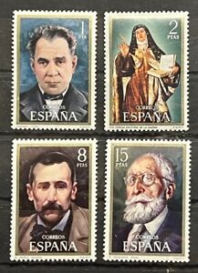 Timbres de voyage : timbres Espagne Scott # 1671-1674 compositeurs comme neuf neuf neuf dans son emballage d'origine