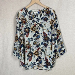 Maurices Womens Floral Popover Top Size XXL Roll Tab Sleeves Office Career Boho - Picture 1 of 11