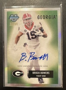 Brock Bowers 2023 Bowman U Chrome 1955 Bowman Auto Refractor RC #/99 Georgia