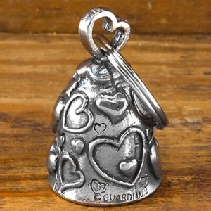 Guardian Bell HEART Motorcycle Biker Harley Gremlin Keychain Ride Hanger Love - Picture 1 of 8