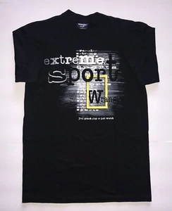 VTG WRANGLER T-Shirt Mens Medium Black Extreme Sport Graphic Tee Made In USA 90s - Picture 1 of 13