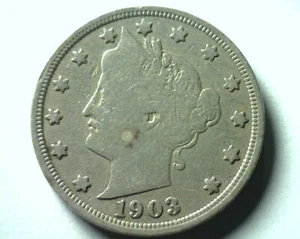 1903 LIBERTY NICKEL VERY GOOD / FINE VG/F NICE ORIGINAL COIN BOBS COINS 99c SHIP - Picture 1 of 2