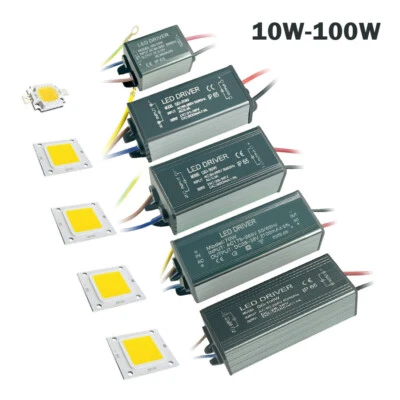 LED Chip Driver Power Supply Transformer 100W 50W 30W 20W 10W DC 12V-38V Lights - Image 1 of 4