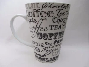 Zrike White Black Tea Coffee Chocolate Tall Everyday Cafe Mug Cup - Picture 1 of 6