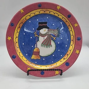 Christmas Snowman Plate, The Sweet Shoppe by Sango 3041 Sue Zipkin 8.25" - Picture 1 of 10