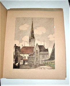 Karl Wikel "So War München" Vintage Folio mit 6 colorierten Radierungen, 1944 - Bild 1 von 9