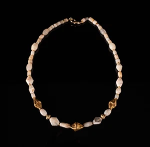 Roman Gold Pearl Agate Pearl Necklace - Picture 1 of 8