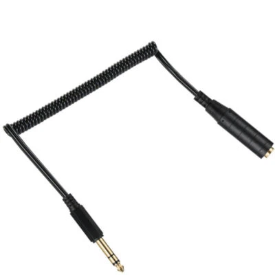 6.35mm 1/4 inch TRS Stereo Audio Coiled Extension Cable Male to Female - Image 1 of 4