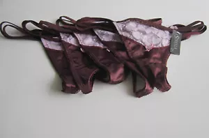 Herzspitze mit Stretch Satin G-String Höschen (Cappucino/Lavendel) Neu - Bild 1 von 5