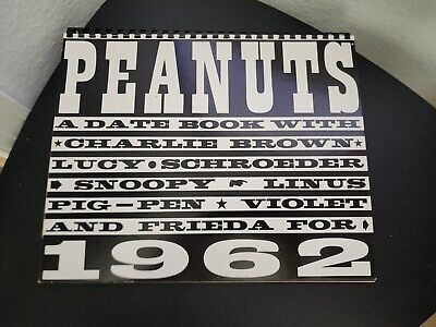 Peanuts Character Date Book 1962, 12 Month Calendar Collectible Rare • 50.44$