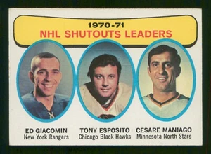 ED GIACOMIN / TONY ESPOSITO / CESARE MANIAGO 1971-72 TOPPS 71-72 Nº 5 EX+ 80718 - Imagen 1 de 2
