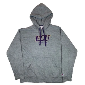 Champion Grey ECU Pirates Football USA Pullover Hoodie Men's Size Large L - Picture 1 of 13