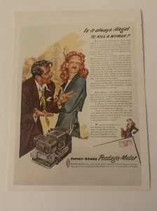 Vintage 50er Jahre Reproduktion Pitney-Bowes Porto Meter Werbedruck Papier Sammlerstück - Bild 1 von 4