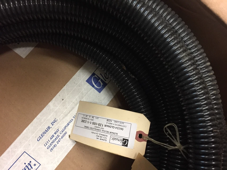 120-100-1-1-32BE GLENAIR TUBING HELICAL CONVLT STNDR BLACK ETFE  34FT - Image 1 of 1