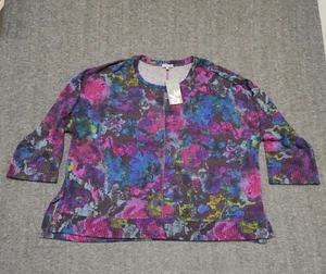 Habitat Top Womens XL Multicolor Purple Coral Clothes to Live In Pullover Soft - Picture 1 of 7