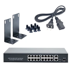 16+2+1 Port POE Switch 10/100Mbps 802.3af/at AC100-240V RJ45 Wide Compatibility - Photo 1/19