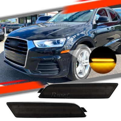 Дымчатая линза светодиодный желтый передний бампер боковой габаритный фонарь лампа для Audi Q3 2015-2018 - Изображение 1 из 4